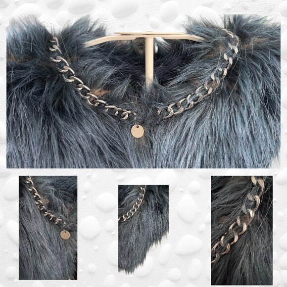 Gorgeous GUESS Tri Coloured Faux Fur Vest – Size M - Like New - Picture 8 of 11